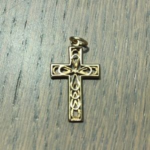14kt gold cross charm
